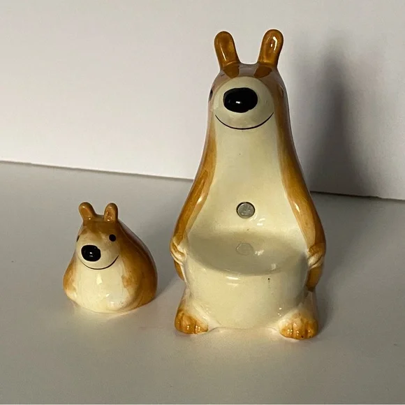 Vintage Salt Pepper Shakers Kangaroo Joey Pouch 2 Piece Kitsch Urban Outfitters - Picture 11 of 16